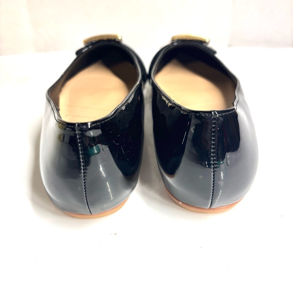 New Franco Sarto Hayes Flat Black Gold Buckle Accent Size 7 - Picture 3 of 7